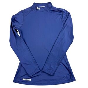 Under Armour ColdGear Mock Shirt Womens Medium Blue Long Sleeve Athletic Top